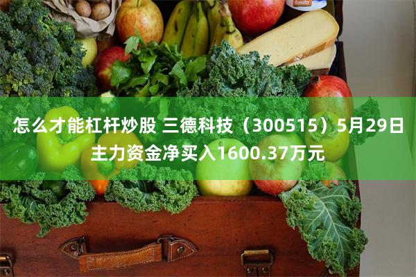怎么才能杠杆炒股 三德科技（300515）5月29日主力资金净买入1600.37万元
