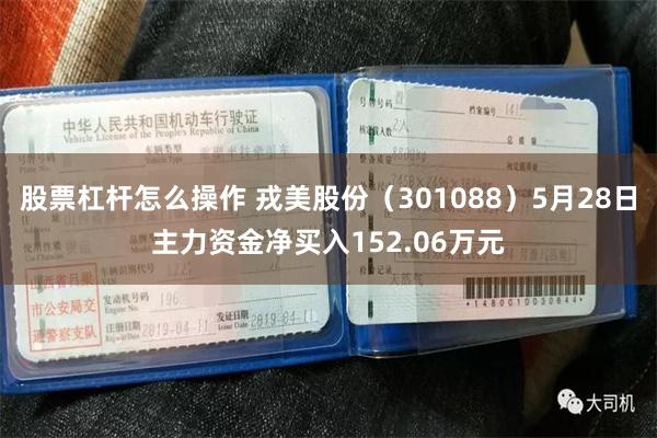 股票杠杆怎么操作 戎美股份（301088）5月28日主力资金净买入152.06万元