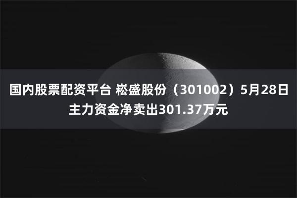 国内股票配资平台 崧盛股份（301002）5月28日主力资金净卖出301.37万元