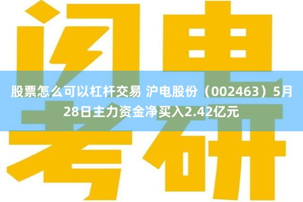 股票怎么可以杠杆交易 沪电股份（002463）5月28日主力资金净买入2.42亿元