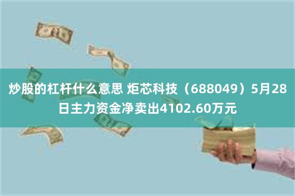 炒股的杠杆什么意思 炬芯科技（688049）5月28日主力资金净卖出4102.60万元