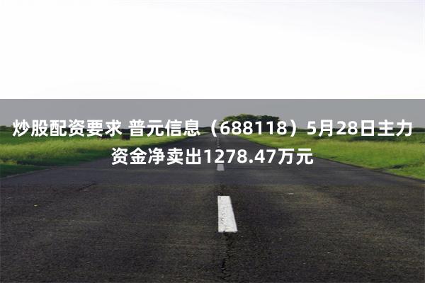 炒股配资要求 普元信息（688118）5月28日主力资金净卖出1278.47万元