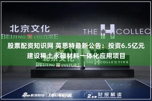 股票配资知识网 英思特最新公告：投资6.5亿元建设稀土永磁材料一体化应用项目