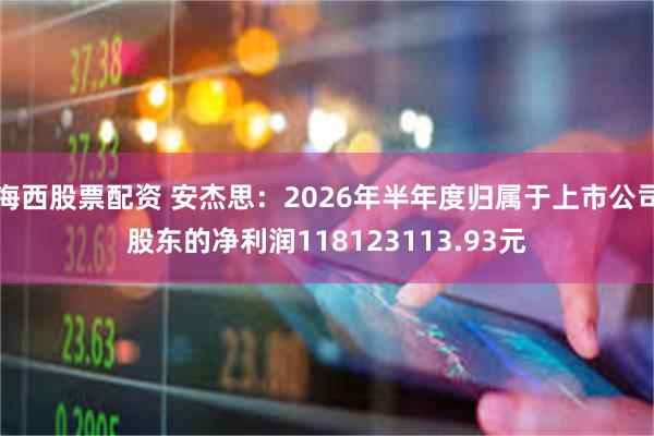 海西股票配资 安杰思：2026年半年度归属于上市公司股东的净利润118123113.93元