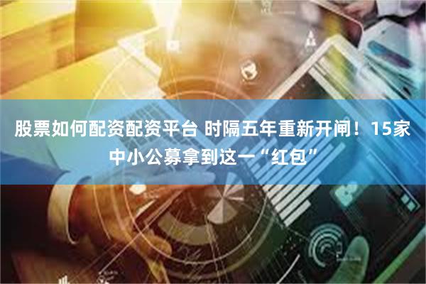 股票如何配资配资平台 时隔五年重新开闸！15家中小公募拿到这一“红包”