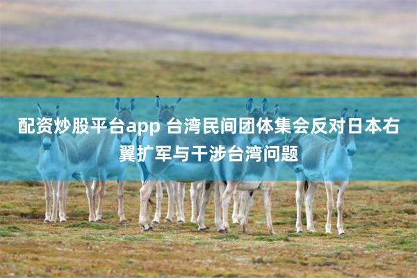 配资炒股平台app 台湾民间团体集会反对日本右翼扩军与干涉台湾问题