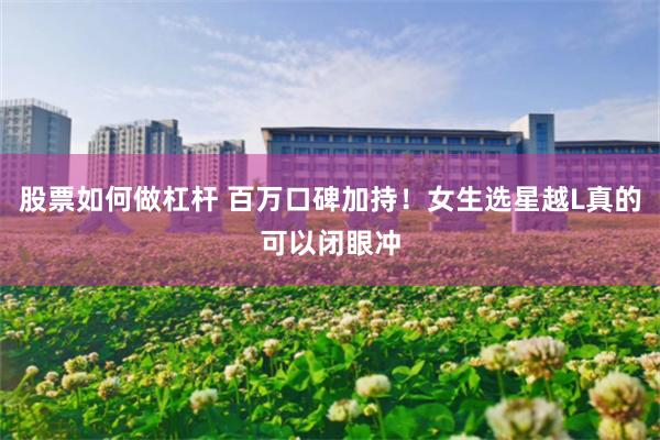 股票如何做杠杆 百万口碑加持！女生选星越L真的可以闭眼冲